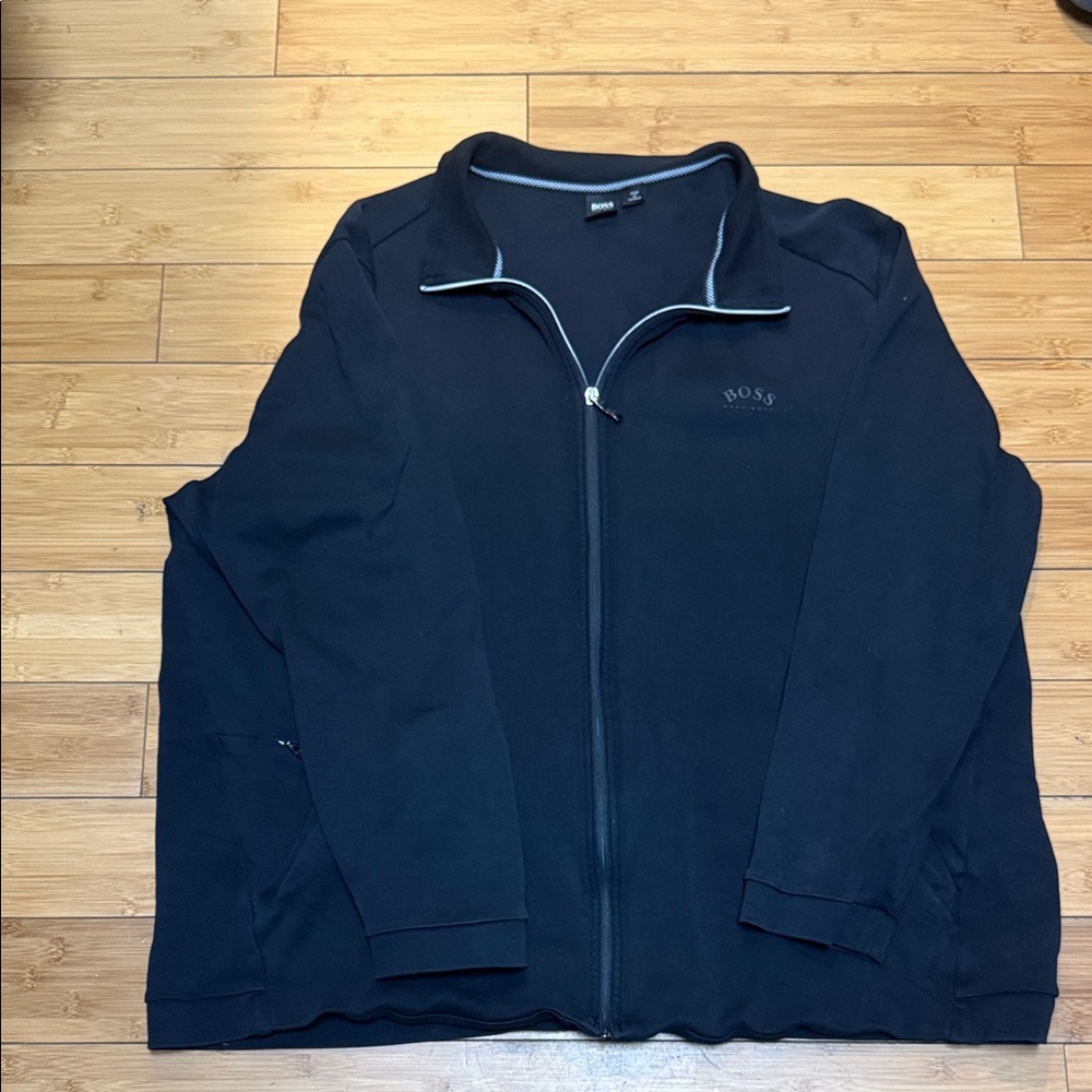 Boss Black Zip-Up Track Jacket with Contrast Trim
